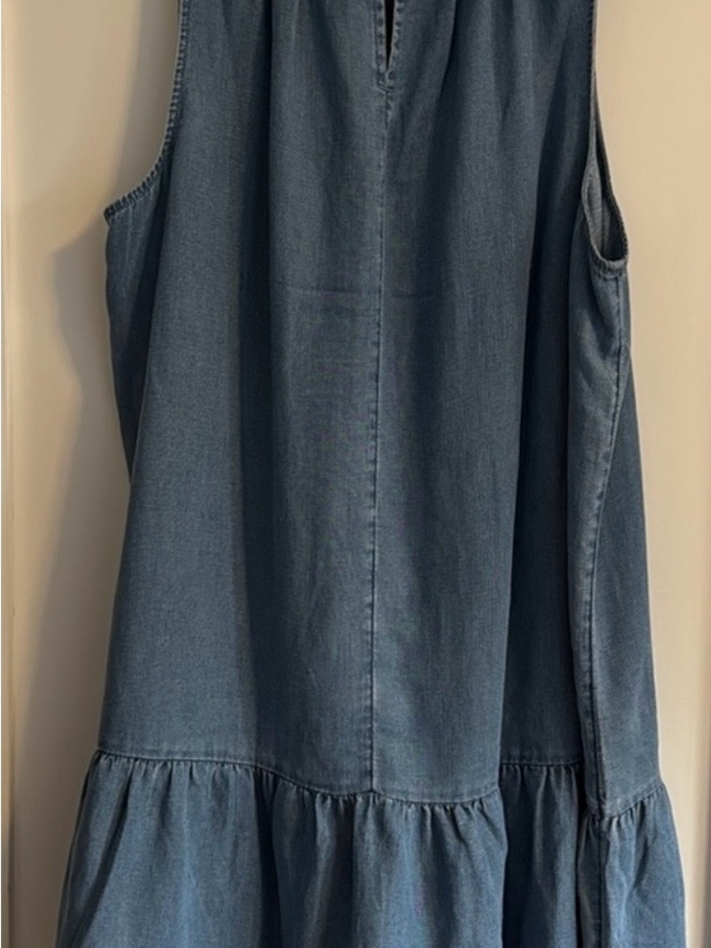 Loft Chambray Ruched Flounce Swing Dress - Picture 2 of 4